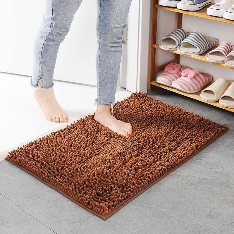 Supplier photograph of the coffee-brown chenille mat